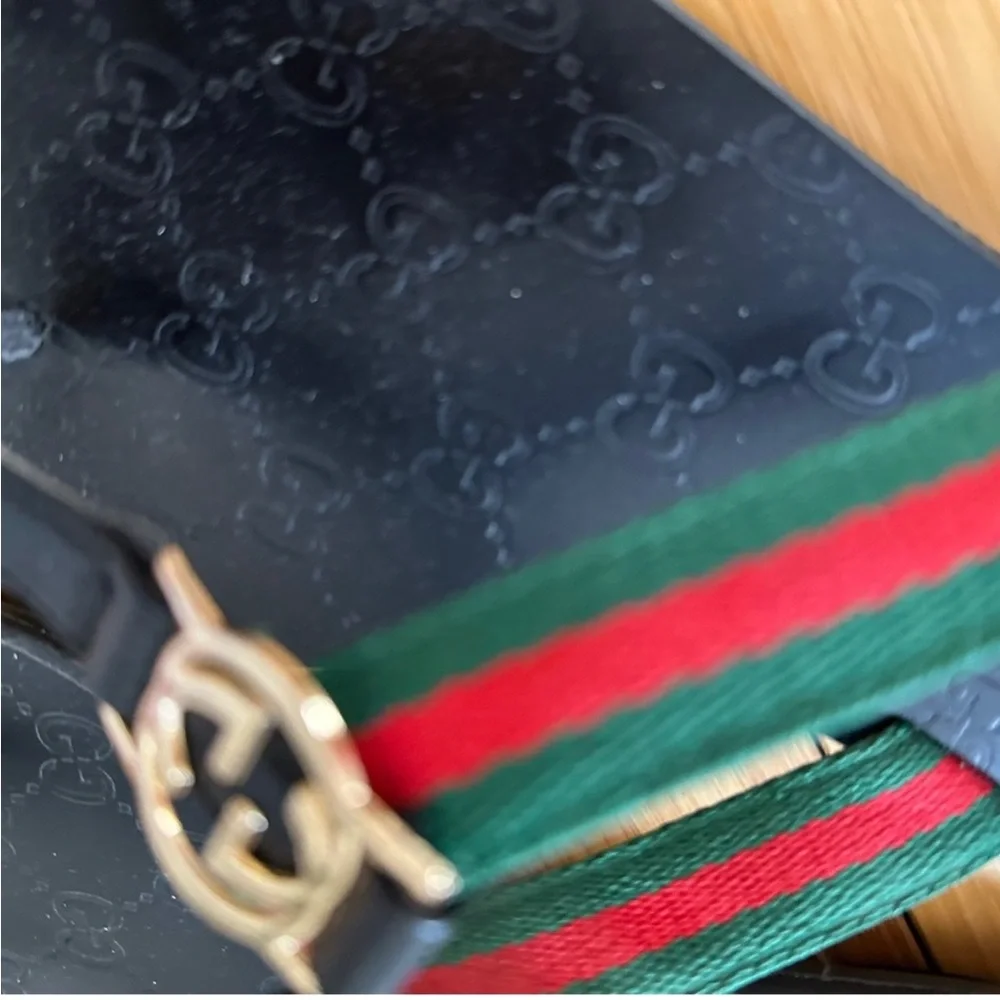 GG Black Sandals with Red and Green Straps - Picture 4 of 4